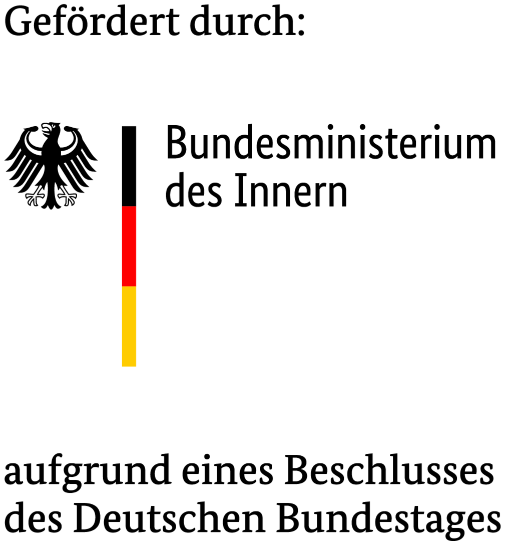 Logo: Gefördert durch das Bundesministerium des Innern